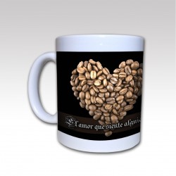 Taza Cerámica "El Amor de Café" fondo Negro