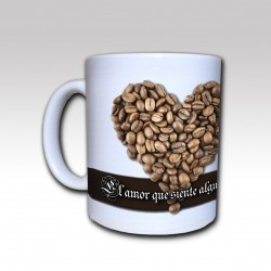 Taza Cerámica "El Amor de Café" fondo Blanco