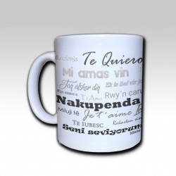 Taza de cerámica "Te Quiero en Idiomas" Fondo Blanco