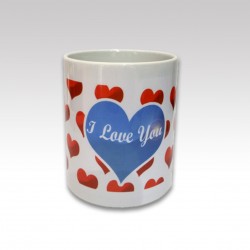 Taza con Asa I Love You Azul